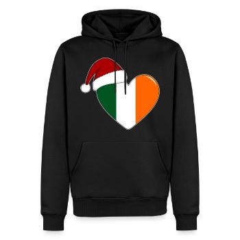 Ireland Flag Christmas Heart - Men’s Premium Organic Hoodie - black - Front - Nico (187cm)