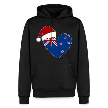 Coeur de Noël drapeau Nouvelle-Zélande - Sweat à capuche Premium bio Homme - noir - Devant - Nico (187cm)