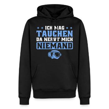 Taucher Tauchsport Männer Tauchen - Männer Premium Bio Hoodie - Schwarz - Vorne - Nico (187cm)