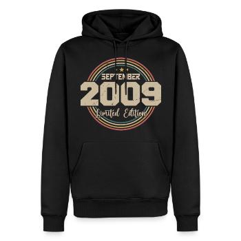 September 2009 Geburtstagsgeschenk 2009 - Männer Premium Bio Hoodie - Schwarz - Vorne - Nico (187cm)