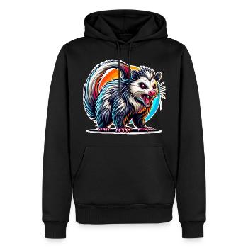 Opossum - Männer Premium Bio Hoodie - Schwarz - Vorne - Nico (187cm)