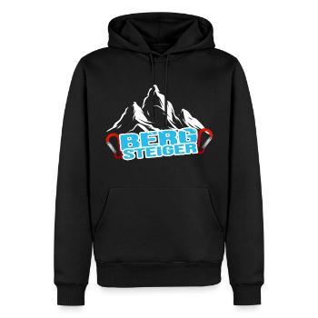 Bergsteiger Felsklettern Seilschaft Höhenmeter - Männer Premium Bio Hoodie - Schwarz - Vorne - Nico (187cm)