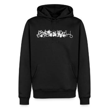CHAINSTORY X Bromptonzzz - Sweat à capuche Premium bio Homme - noir - Devant - Nico (187cm)
