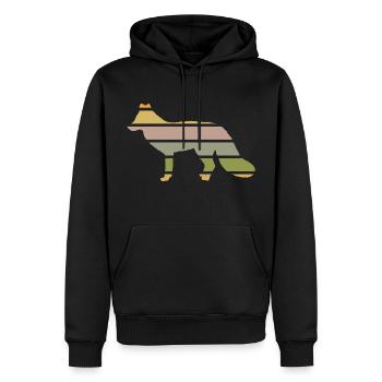 habitants de la forêt renard de la forêt renard-coucher de soleil - Sweat à capuche Premium bio Homme - noir - Devant - Nico (187cm)
