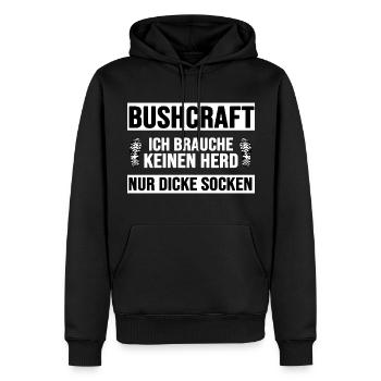bushcraft wildcamping survival outdoor socke - Männer Premium Bio Hoodie - Schwarz - Vorne - Nico (187cm)
