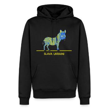 ukraine libre slava ukraini stand avec ukraine kiev - Sweat à capuche Premium bio Homme - noir - Devant - Nico (187cm)