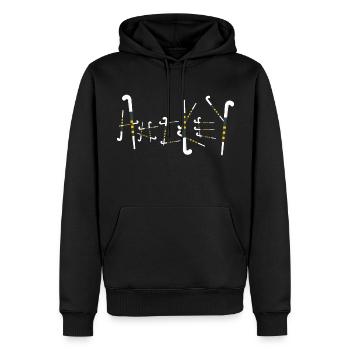 bâtons de hockey sur gazon - Sweat à capuche Premium bio Homme - noir - Devant - Nico (187cm)