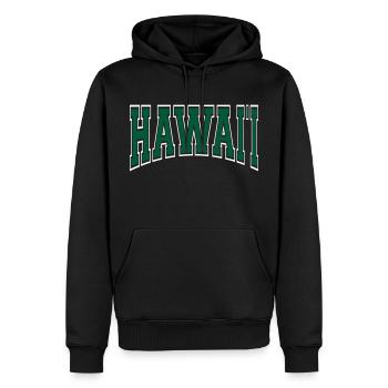Hawaii - Männer Premium Bio Hoodie - Schwarz - Vorne - Nico (187cm)