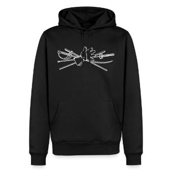 Vendrell Style - Weapons Crossing - Männer Premium Bio Hoodie - Schwarz - Vorne - Nico (187cm)