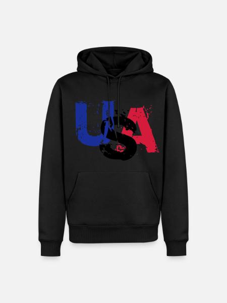 USA - Sweat à capuche Premium bio Homme - noir