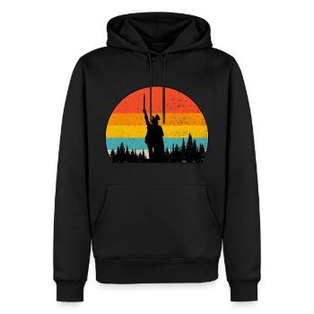 Hermannsdenkmal Detmold Teutoburger Wald Souvenir - Men’s Premium Organic Hoodie - black - Front - Nico (187cm)