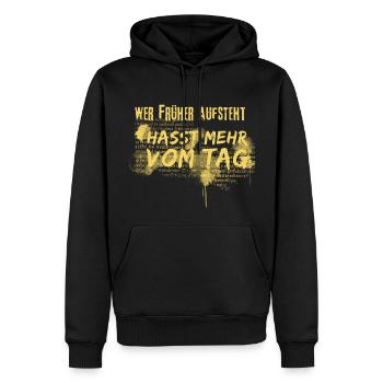 Misanthrop - Männer Premium Bio Hoodie - Schwarz - Vorne - Nico (187cm)