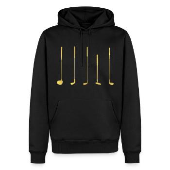 golf golfschläger golfclub-gold - Männer Premium Bio Hoodie - Schwarz - Vorne - Nico (187cm)