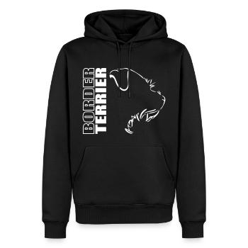 BORDER TERRIER PROFILE WILSIGNS - Men’s Premium Organic Hoodie - black - Front - Nico (187cm)