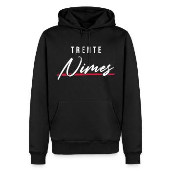 Nîmes 30 Frankreich Kennzeichen - Männer Premium Bio Hoodie - Schwarz - Vorne - Nico (187cm)