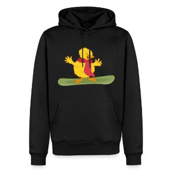 snowboardeuse « fille de snowboard freestyle » - Sweat à capuche Premium bio Homme - noir - Devant - Nico (187cm)
