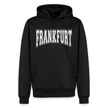 Francfort - Sweat à capuche Premium bio Homme - noir - Devant - Nico (187cm)