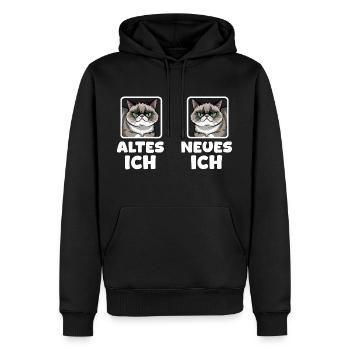 Grummeliger Kater Mürrische Katze - Männer Premium Bio Hoodie - Schwarz - Vorne - Nico (187cm)