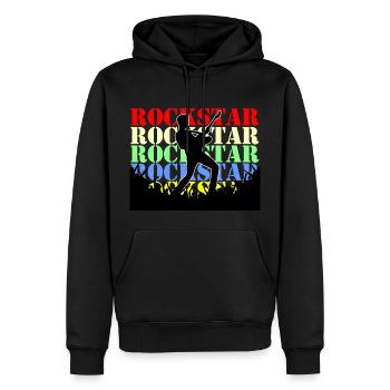 Rock rocker - Sweat à capuche Premium bio Homme - noir - Devant - Nico (187cm)