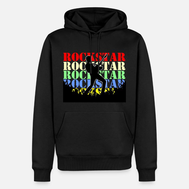 Rock Rocker - Männer Premium Bio Hoodie - Schwarz