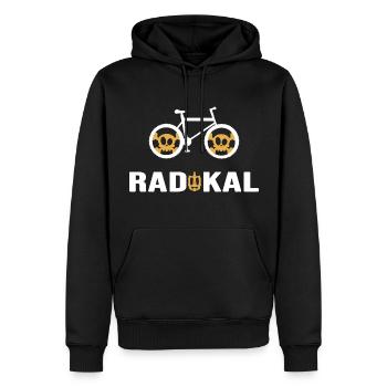 Fahrrad Bike Rennrad "Radikal" Fahrradkette - Männer Premium Bio Hoodie - Schwarz - Vorne - Nico (187cm)