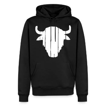 Vintage Buffalo Skull - Sweat à capuche Premium bio Homme - noir - Devant - Nico (187cm)