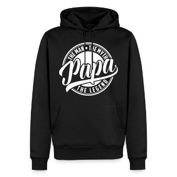 Dad | The Man The Myth The Legend - Men’s Premium Organic Hoodie - black - Front - Nico (187cm)