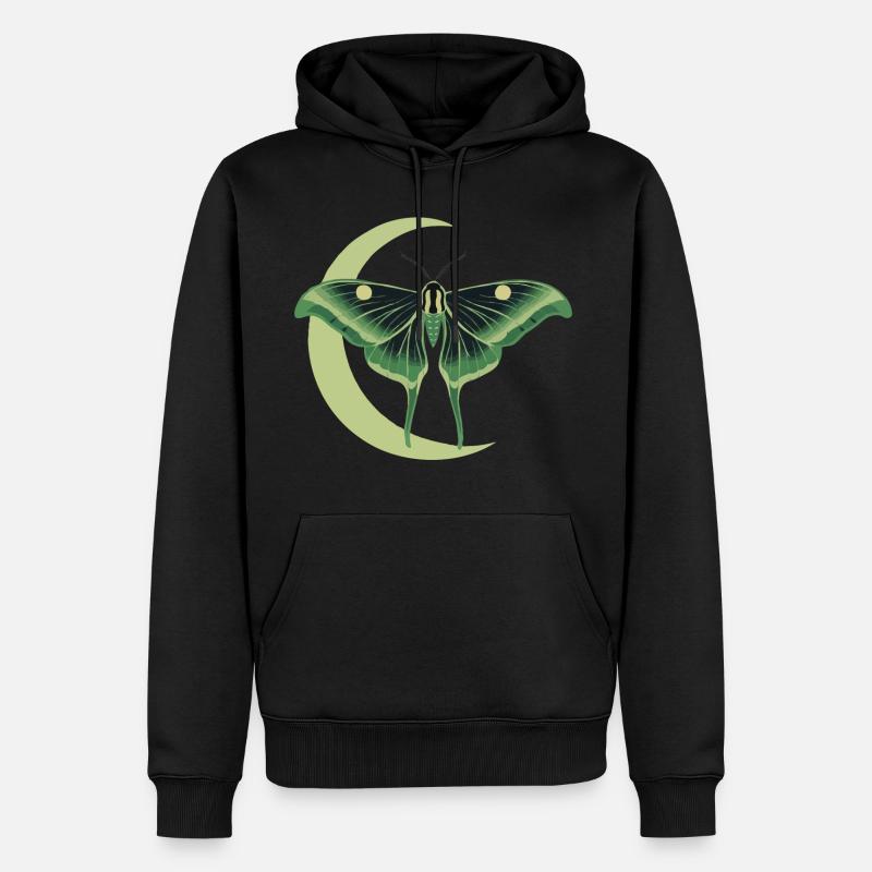 Lunar Moth Actias Luna - Männer Premium Bio Hoodie - Schwarz