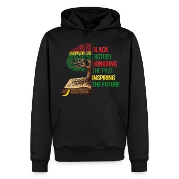 Honoring The Past Inspiring The Future tshirt - Männer Premium Bio Hoodie - Schwarz - Vorne - Nico (187cm)