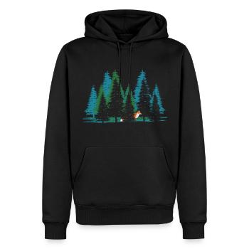 waldbaden shinrin yoku waldbad waldmeditation - Männer Premium Bio Hoodie - Schwarz - Vorne - Nico (187cm)