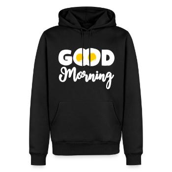 Good Morning Spiegelei Eier Frühstück - Männer Premium Bio Hoodie - Schwarz - Vorne - Nico (187cm)