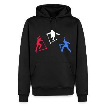 stunt scooter roller stuntscooter e-scooter - Männer Premium Bio Hoodie - Schwarz - Vorne - Nico (187cm)
