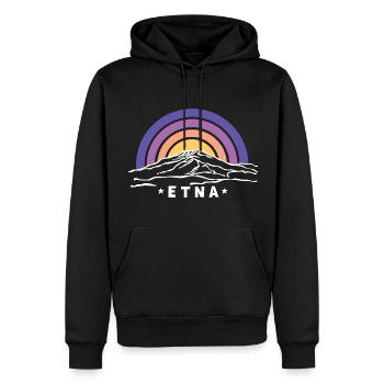 Etna Mongibello Etna Mountain Sicily Volcano Souvenir - Men’s Premium Organic Hoodie - black - Front - Nico (187cm)