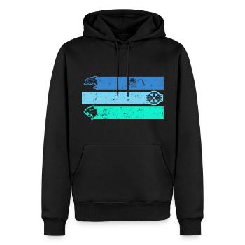 Triathlète de triathlon TRI « natation-vélo-course » - Sweat à capuche Premium bio Homme - noir - Devant - Nico (187cm)