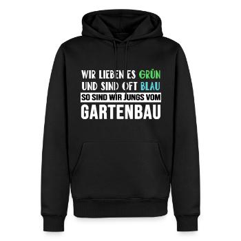 gartenbau landschaftsgärtner grünpflege - Männer Premium Bio Hoodie - Schwarz - Vorne - Nico (187cm)