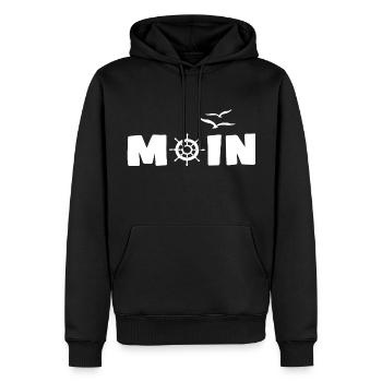 ostsee Küste nordsee Kapitän moin moin küstenkind - Männer Premium Bio Hoodie - Schwarz - Vorne - Nico (187cm)