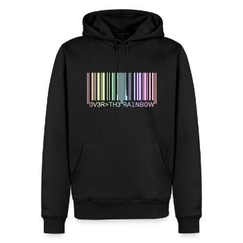 Pastel code barre - Sweat à capuche Premium bio Homme - noir - Devant - Nico (187cm)