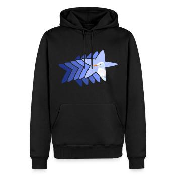 meer moin moin meerweh seestern avec mouette - Sweat à capuche Premium bio Homme - noir - Devant - Nico (187cm)