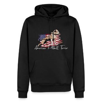 American Pitbull Terrier - Männer Premium Bio Hoodie - Schwarz - Vorne - Nico (187cm)