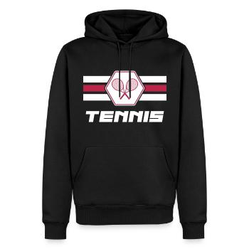 Match de tennis Balle Joueurs de tennis Club de tennis - Sweat à capuche Premium bio Homme - noir - Devant - Nico (187cm)