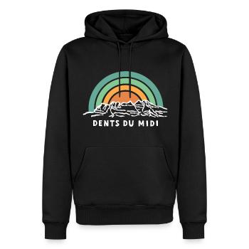 Dents du Midi Switzerland Mountain Valais Valais Souvenir - Men’s Premium Organic Hoodie - black - Front - Nico (187cm)