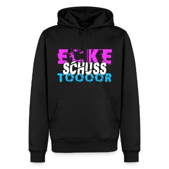 Feldhockey Hockeyspruch Hockeyfan Maskottchen - Männer Premium Bio Hoodie - Schwarz - Vorne - Nico (187cm)