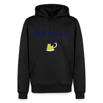Biersau - Männer Premium Bio Hoodie - Schwarz - Vorne - Nico (187cm)