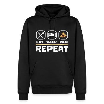 Goldwaschen Essen, Schlafen, Waschen, Wiederholen - Männer Premium Bio Hoodie - Schwarz - Vorne - Nico (187cm)