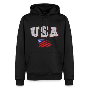 USA Fußball Trikot Amerikanische Flagge - Männer Premium Bio Hoodie - Schwarz - Vorne - Nico (187cm)