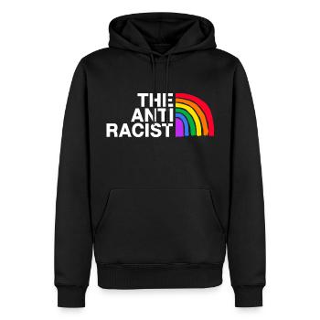 liberté colorée lgbt droits de l’homme couleur antiraciste - Sweat à capuche Premium bio Homme - noir - Devant - Nico (187cm)