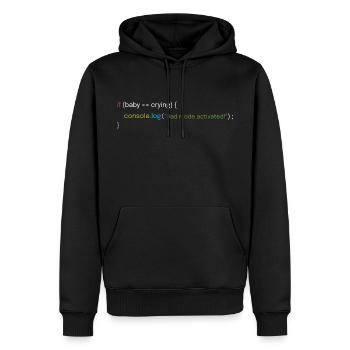 Vater- und Coding-Design - Männer Premium Bio Hoodie - Schwarz - Vorne - Nico (187cm)