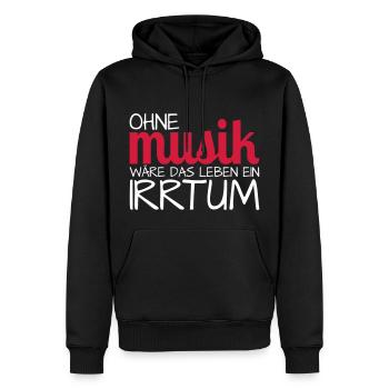 Ohne Musik wäre das Leben ein Irrtum - Männer Premium Bio Hoodie - Schwarz - Vorne - Nico (187cm)