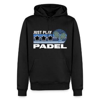 padel padeltennis padeltennisspieler - Männer Premium Bio Hoodie - Schwarz - Vorne - Nico (187cm)