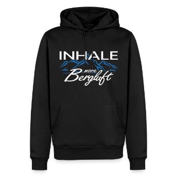 Bergluft alpin servus Bergsteiger Alpinist - Männer Premium Bio Hoodie - Schwarz - Vorne - Nico (187cm)